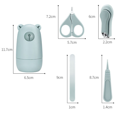 Baby Care Kit-Baby Nail Clippers, Nail File, Ear Cleaner, Scissors, Tweezers, and Powder Holder